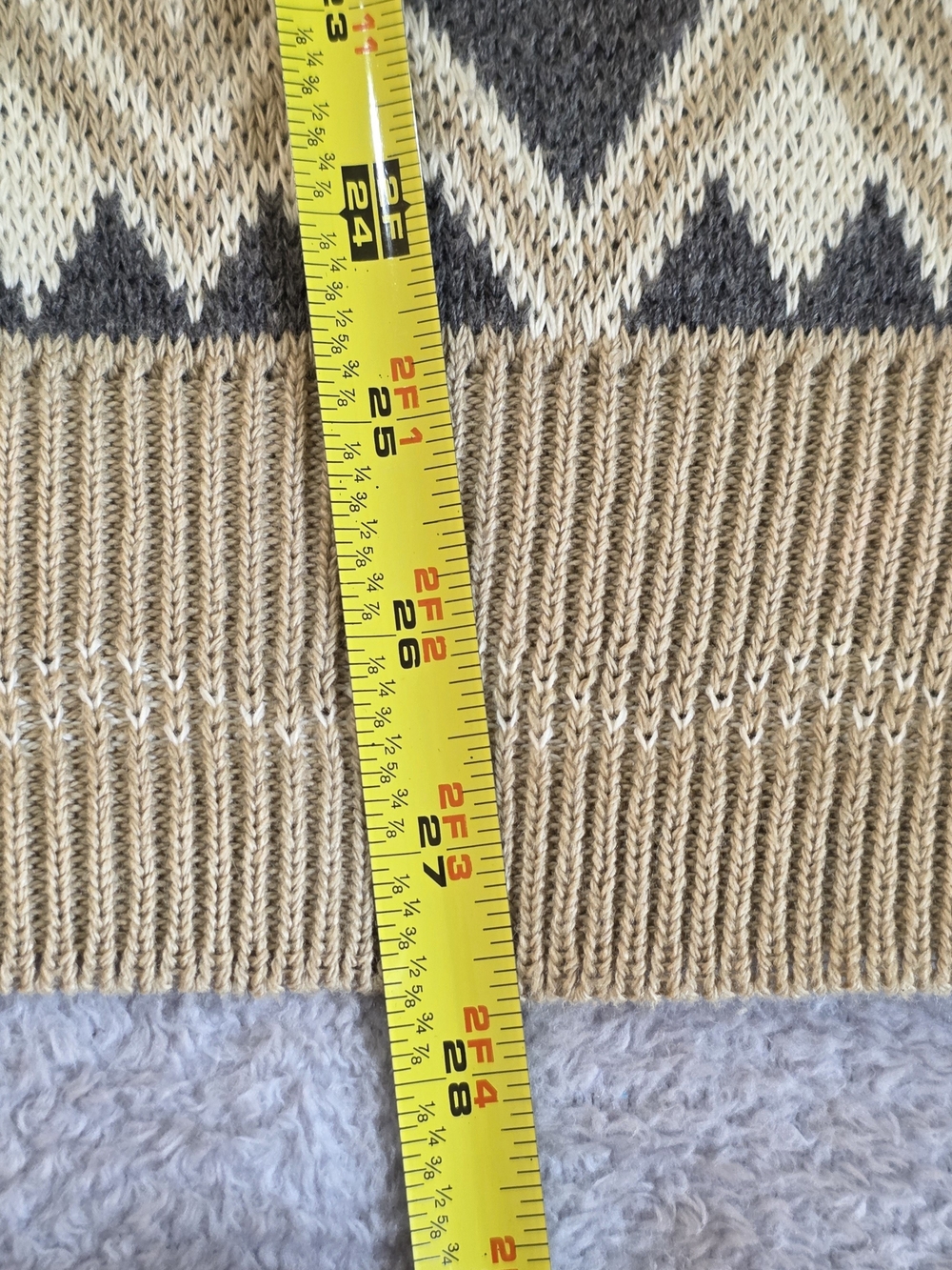 Vintage 90s Maglificio Florence Geometric Crewneck Sweater Men's L Aztec Argyle - Picture 6 of 7